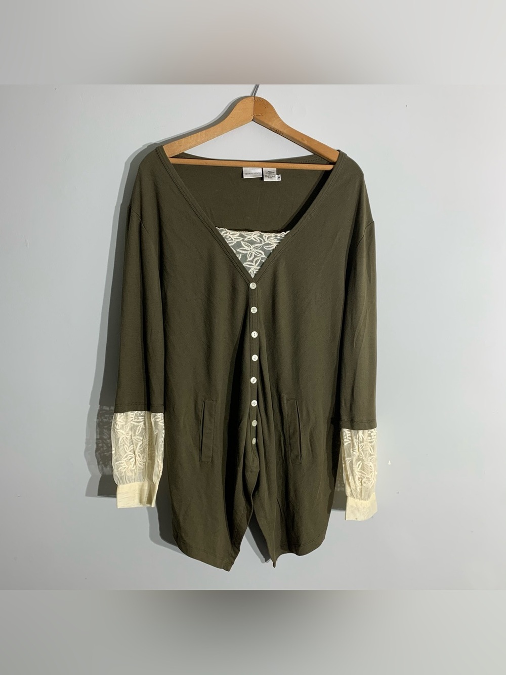 Vintage 90s Newport News Olive Cardigan Style Sweater Women’s Size Medium